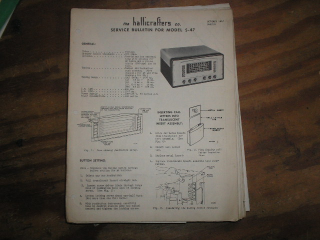 S-47 Run-1 Service Bulletin
dated October 1947